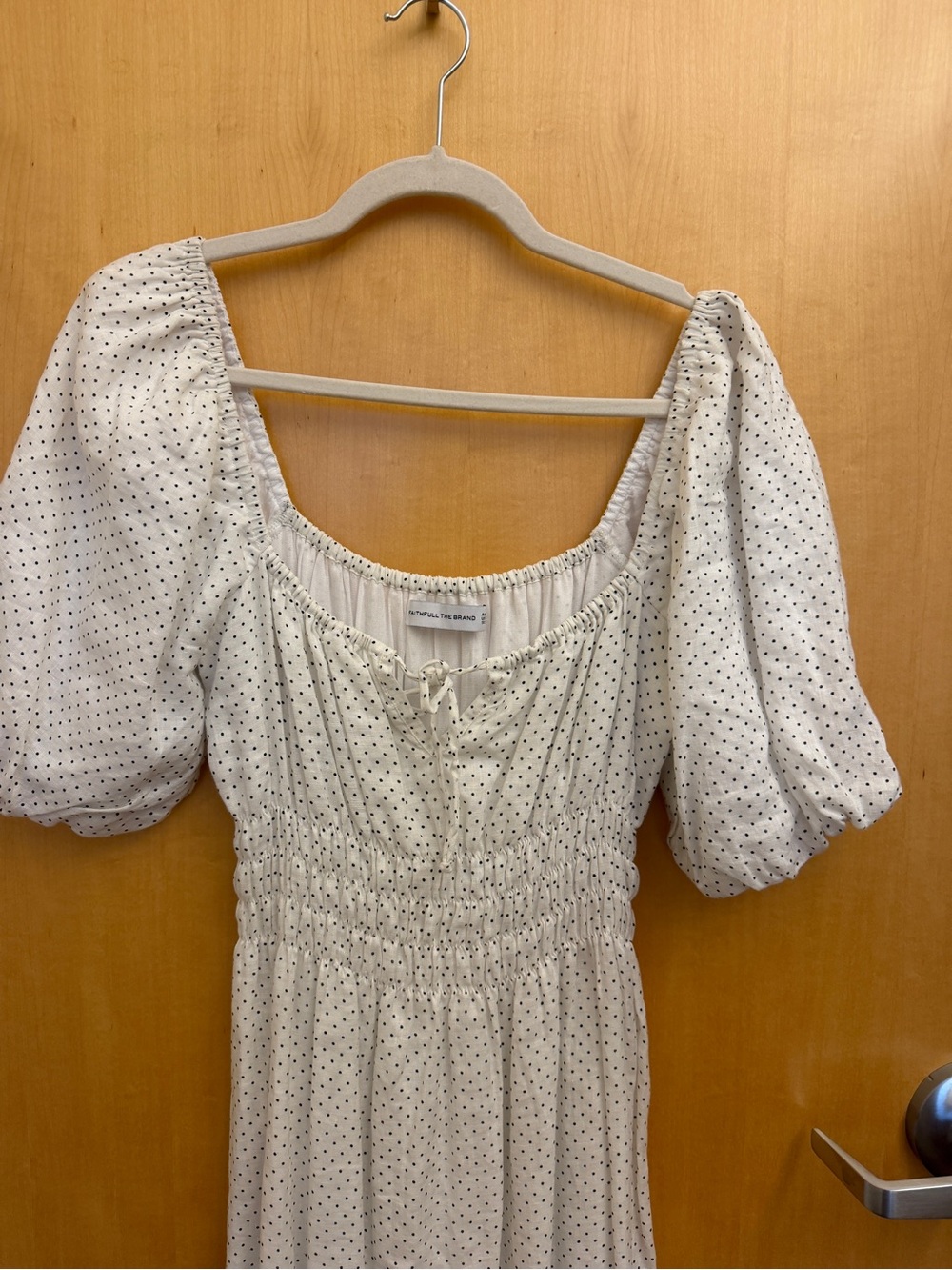 FAITHFULL THE BRAND
Maurelle Polka-Dot Print Linen Midi Dress size medium - Picture 5 of 10